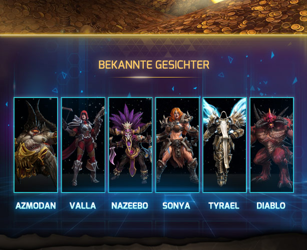 BEKANNTE GESICHTER: AZMODAN, VALLA, NAZEEBO, SONYA, TYRAEL, DIABLO