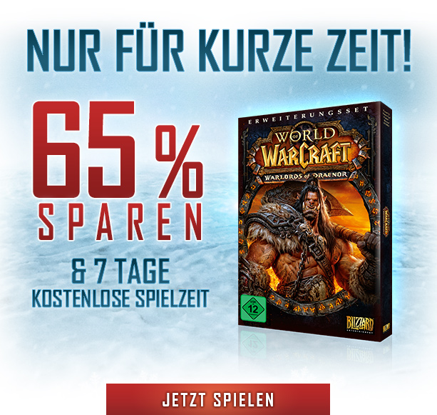 NUR FÜR KURZE ZEIT!<br /><br />65 % SPAREN<br />& 7 TAGE KOSTENLOSE SPIELZEIT