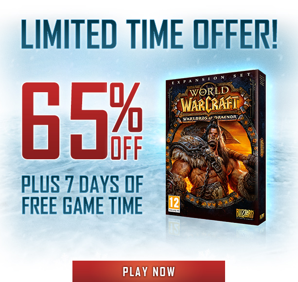 LIMITED TIME OFFER!<br /><br />65% OFF<br />PLUS 7 DAYS OF FREE GAME TIME