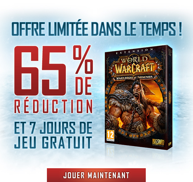 OFFRE LIMITÉE DANS LE TEMPS !<br /><br />75 % DE RÉDUCTION<br />ET 7 JOURS DE JEU GRATUIT